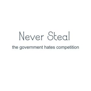 Men's heavyweight tee | Never Steal, the government hates competition