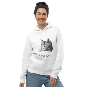 Women's pullover hoodie - I love cats
