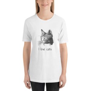 Women's Short-Sleeve T-Shirt - I love cats