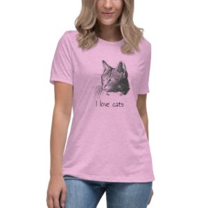 Women's Relaxed T-Shirt - I love cats