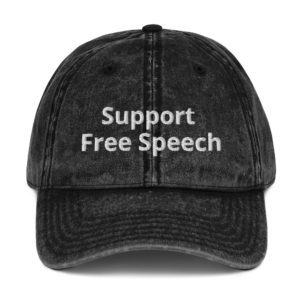 Vintage Cotton Twill Cap - Support Free Speech