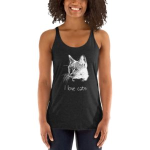 Women's Racerback Tank - I love cats