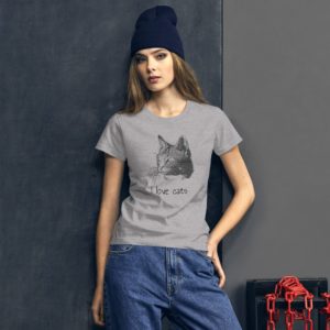 Women's short sleeve t-shirt - I love cats