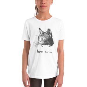 Youth Short Sleeve T-Shirt - I love cats