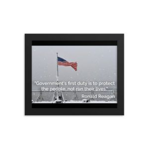 Reagan Quote On Limited Government - Framed poster
