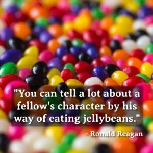 Jellybeans and Character - Reagan Quote - Enamel Mug