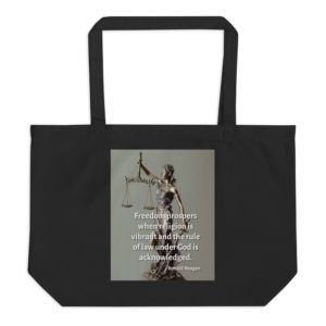 Rule Of Law - Reagan Quote - Large organic tote bag