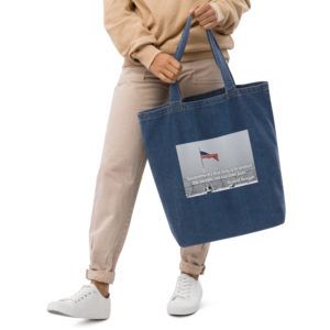 Reagan Quote On Limited Government - Organic denim tote bag