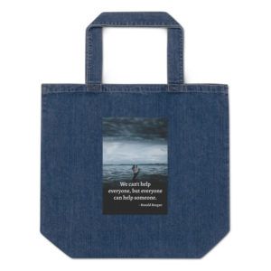 Everyone Can Help Someone - Organic denim tote bag
