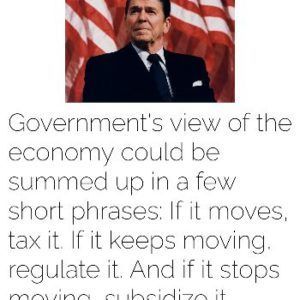 Reagan On Govt View Of Economy - Organic Denim Tote Bag