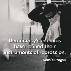 Democracy's Enemies - Reagan Quote - iPhone Case