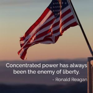 Concentrated Power &  Liberty - Reagan Quote - Classic T-Shirt