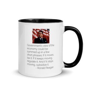 Reagan - Government's View Of Economy - Mug with Color Inside