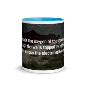 Information Is Oxygen Of Modern Age - Reagan - Mug with Color Inside
